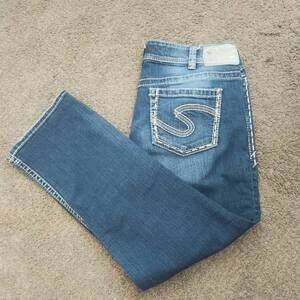 Silver Jeans Co Jeans Womens Size Inseam 9 Inches Blue Capri Suki Pocket Modern